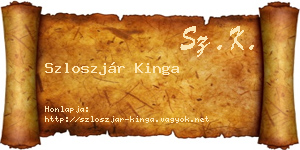 Szloszjár Kinga névjegykártya