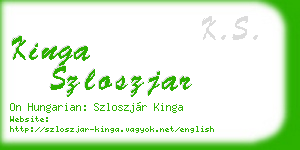 kinga szloszjar business card