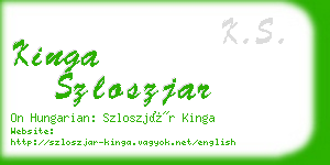 kinga szloszjar business card